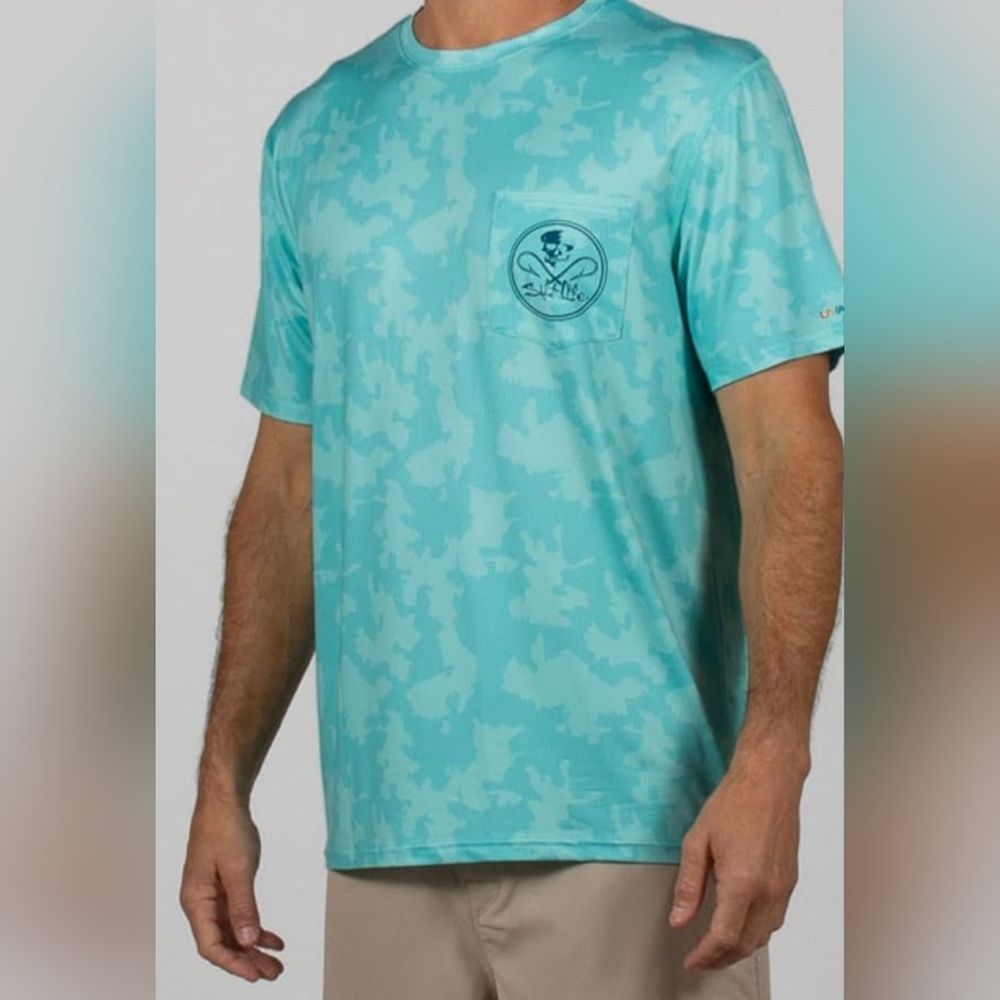 Salt Life Men’s Aqua Camo Pocket Tee